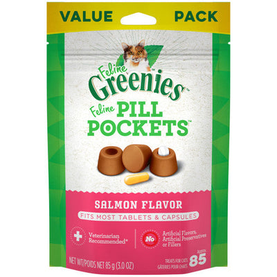 Greenies Feline Pill Pockets Cat Treats Salmon 3oz 85ct