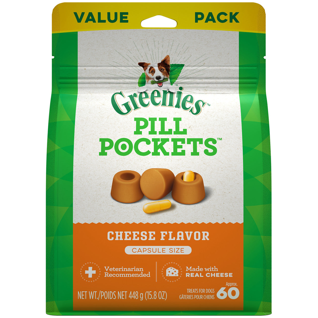 Greenies Pill Pockets for Capsules Cheese 60 Count 15.8 oz