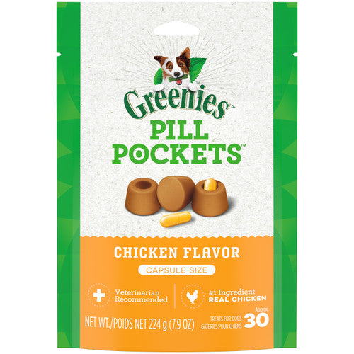Greenies Pill Pockets for Capsules Chicken 30 Count 7.9 oz - Dog