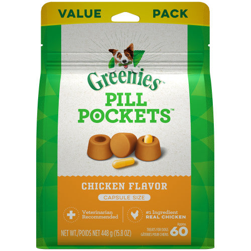 Greenies Pill Pockets for Capsules Chicken 60 Count 15.8 oz - Dog