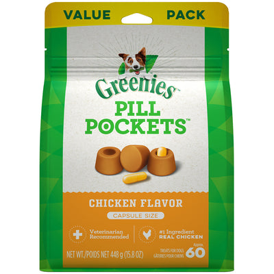 Greenies Pill Pockets for Capsules Chicken 60 Count 15.8 oz