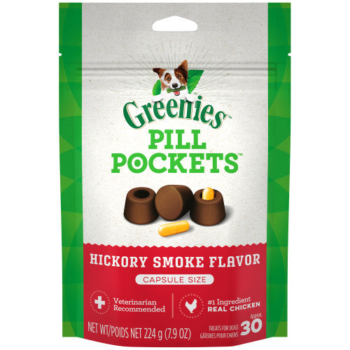 Greenies Pill Pockets for Capsules Hickory Smoke 30 Count 7.9 oz - Dog