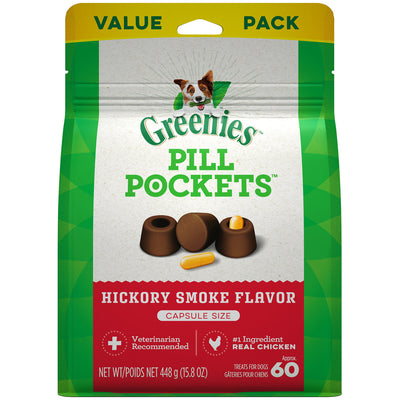Greenies Pill Pockets for Capsules Hickory Smoke 60 Count 15.8 oz