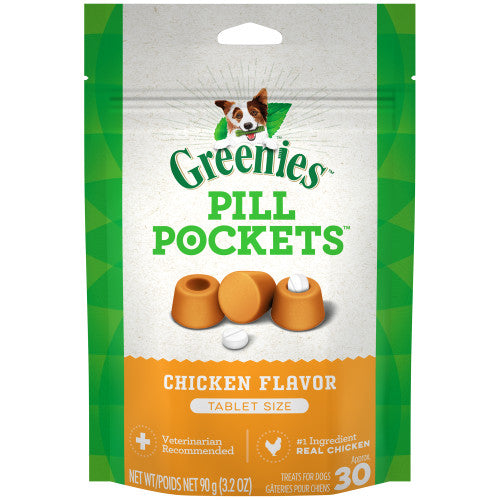 Greenies Pill Pockets for Tablets Chicken 30 Count 3.2 oz - Dog