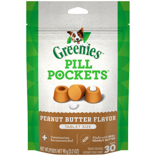 Greenies Pill Pockets for Tablets Peanut Butter 30 Count 3.2 oz - Dog