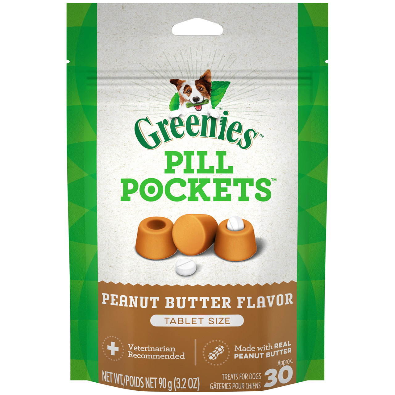 Greenies Pill Pockets for Tablets Peanut Butter 30 Count 3.2 oz