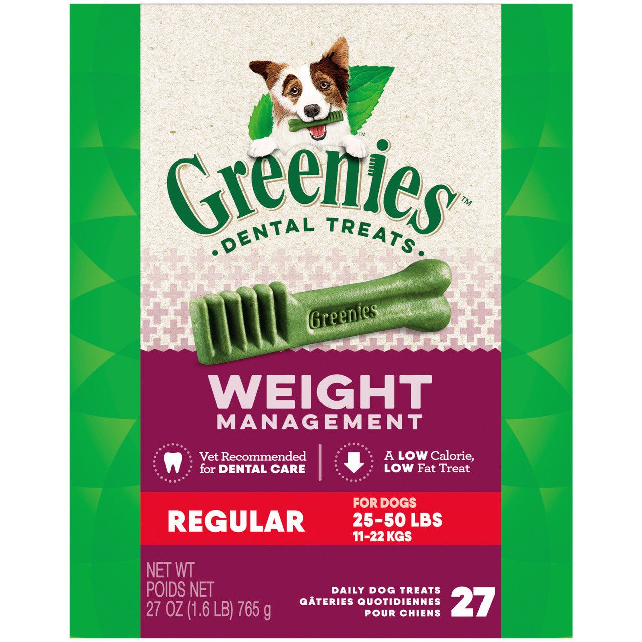 Greenies Weight Management Dog Dental Treats 27oz 27ct Regular