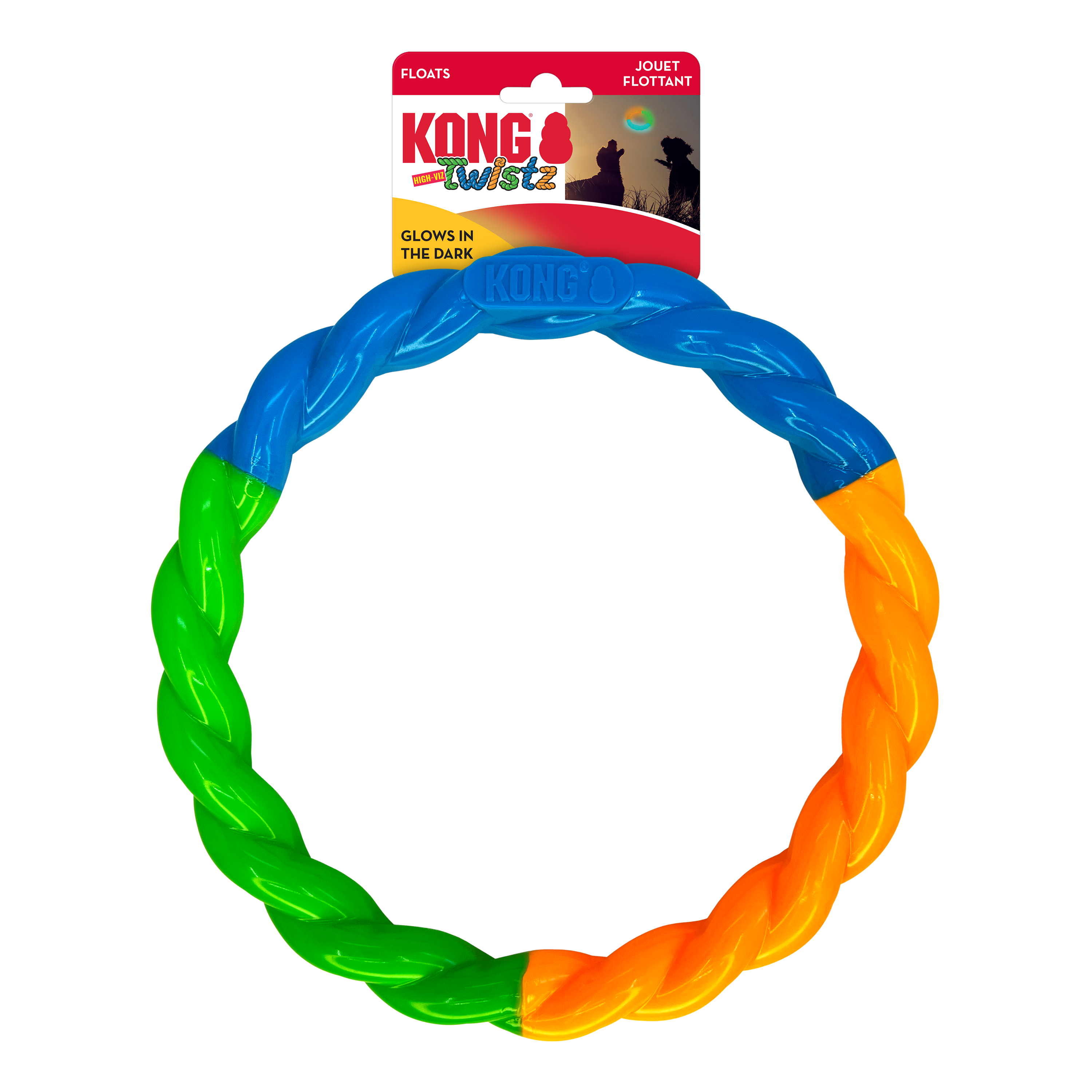 KONG Twistz High-Viz Ring Dog Toy Assorted Color Large – Pets Warehouse