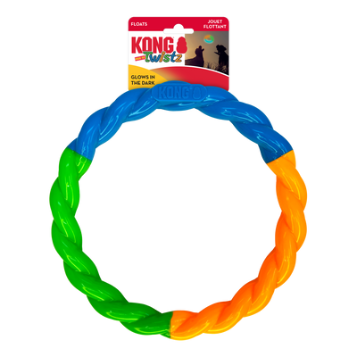 KONG Twistz High-Viz Ring Dog Toy Assorted Color Large 035585529257