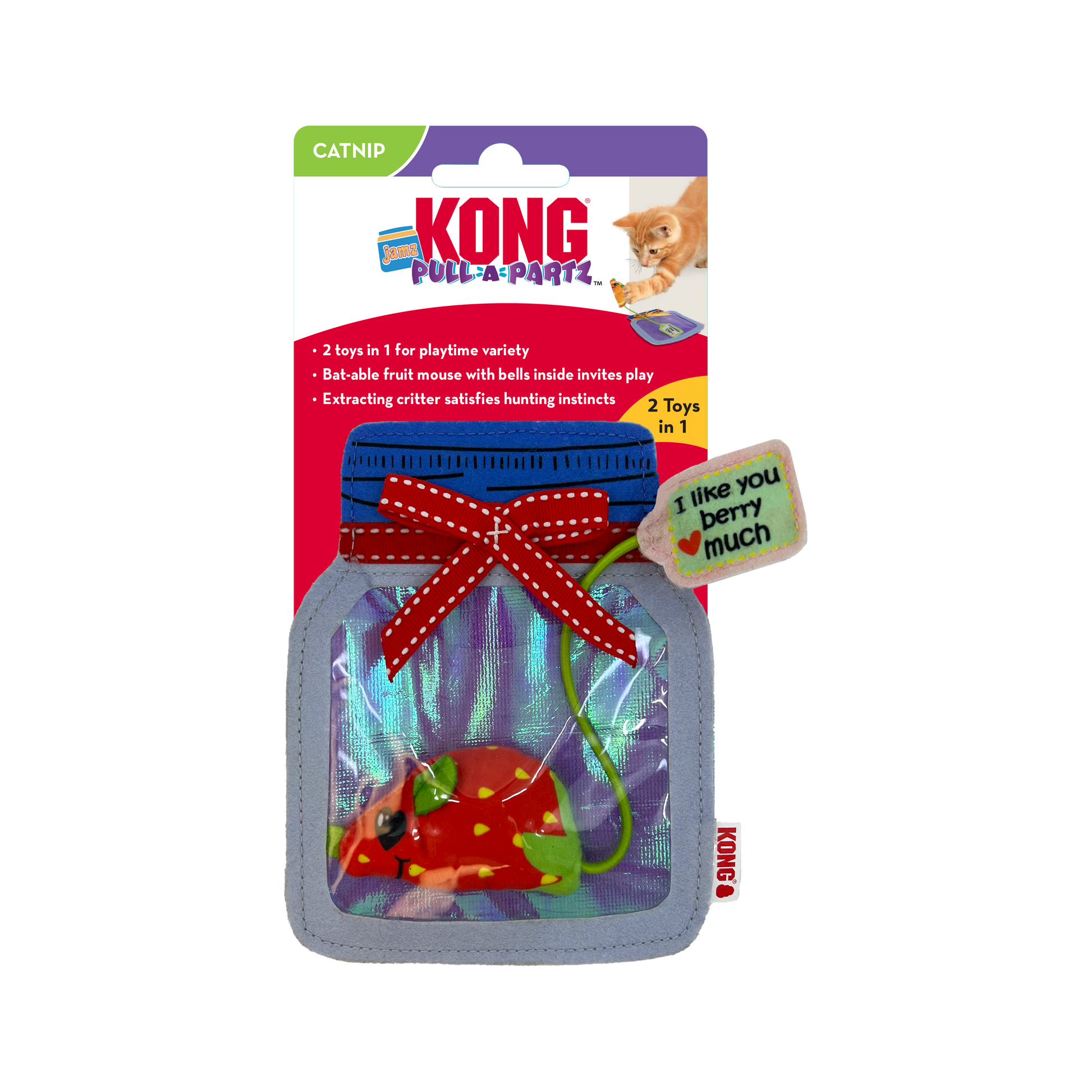KONG Pull-A-Partz Jamz Cat Toy Assorted Color 035585524078
