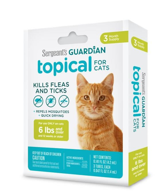 Guardian Flea & Tick Squeeze On Cat over 5 lb 3 ct 073091001140
