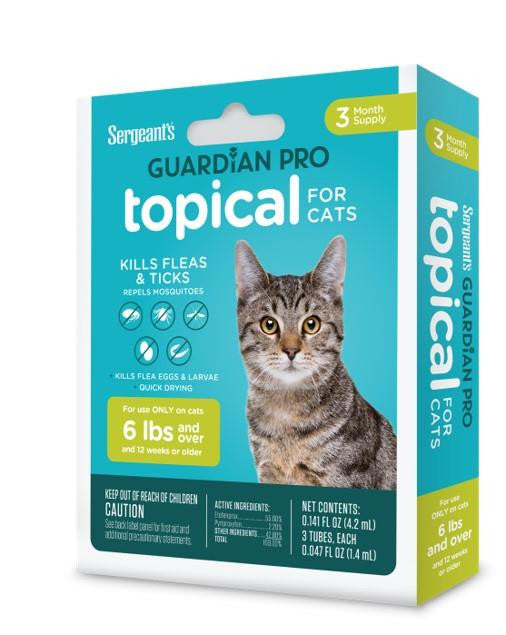 Guardian Pro Flea & Tick Squeeze On Cat over 5 lb 3 ct 073091001119
