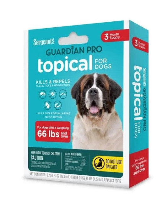 Guardian Pro Flea & Tick Squeeze On Dog 33 - 66 lb 3 ct