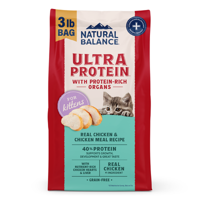 Natural Balance Pet Foods Ultra Protein Kitten Dry Cat Food Chicken 3 lb 723633006866