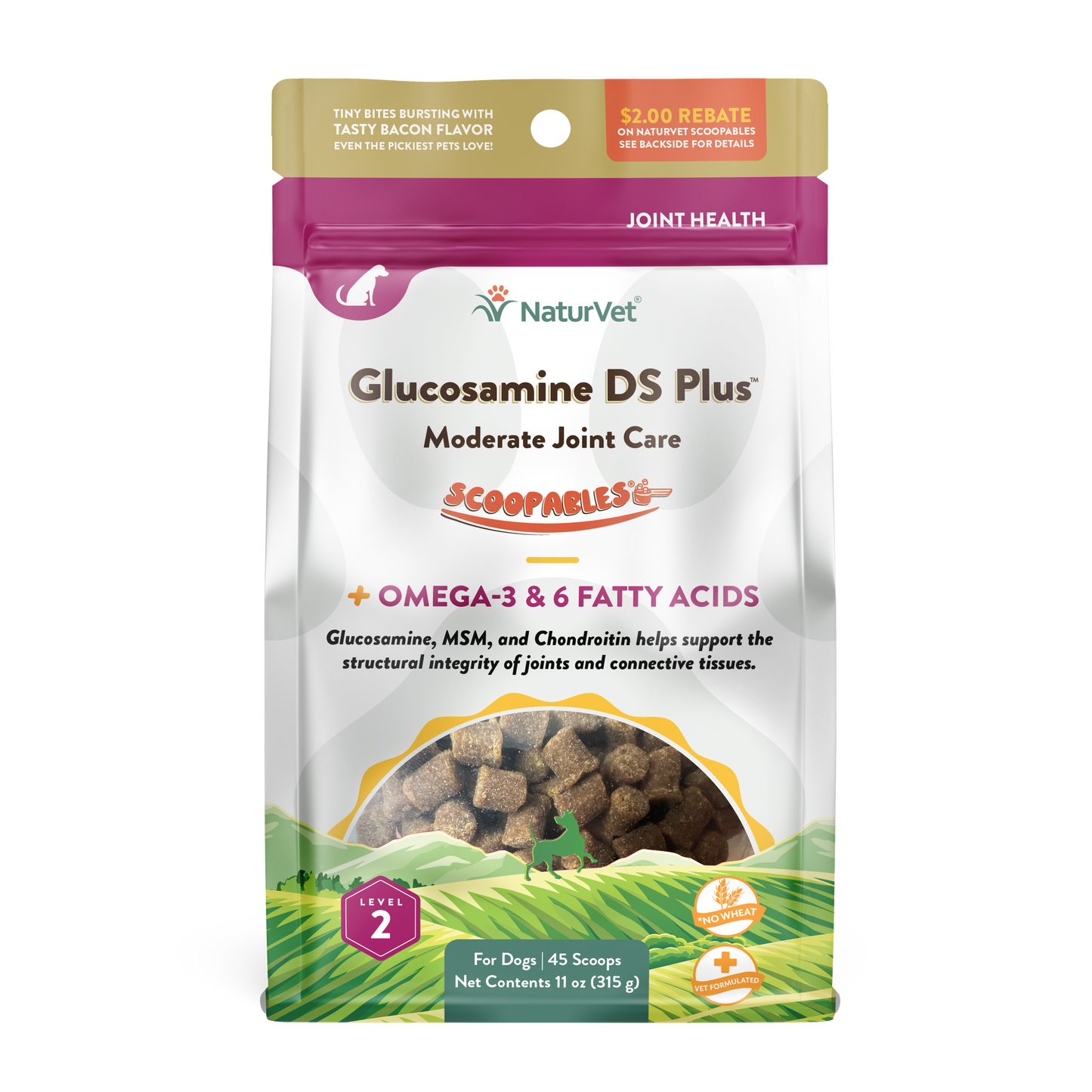 NaturVet Scoopables Glucosamine DS Plus Level 2 for Dogs 11 oz 797801605403