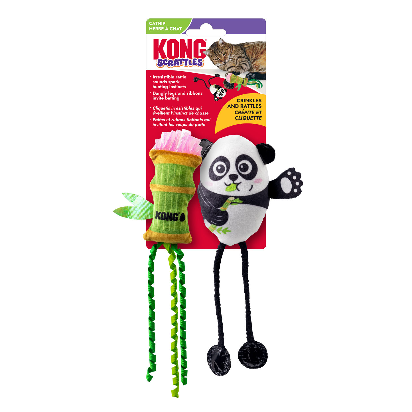 KONG Scrattles Cat Toy Panda 2 pk 035585534015