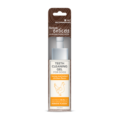 TropiClean Enticers Teeth Cleaning Gel for Dogs Honey Marinated Chicken 2 oz 645095004351