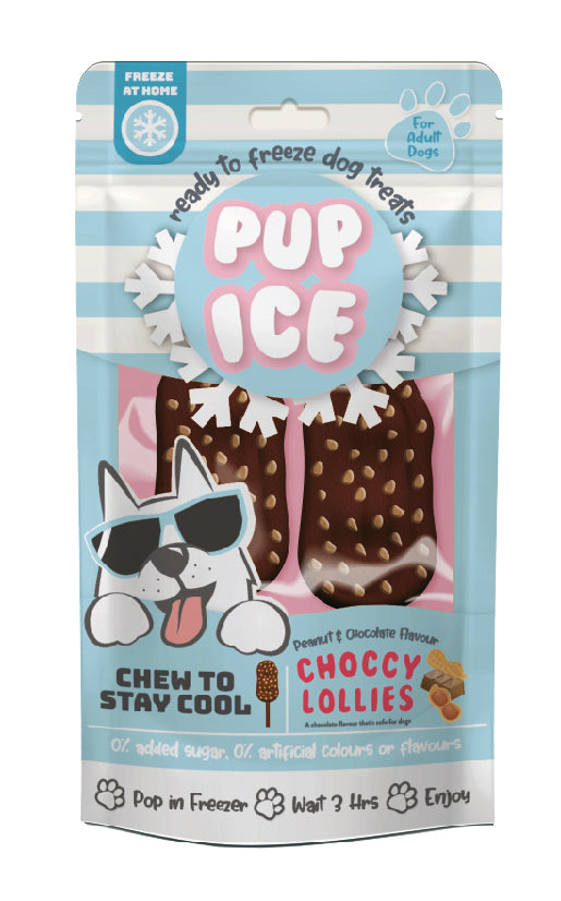 Spot Pup Ice Dog Chew Treat Choccy Lollie Peanut & Chocolate 2 pk 077234072462