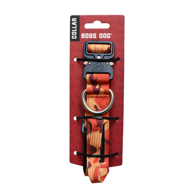 Boss Dog Tactical Adjustable Dog Collar Orange Camo Small, 13-16 in 850030579133