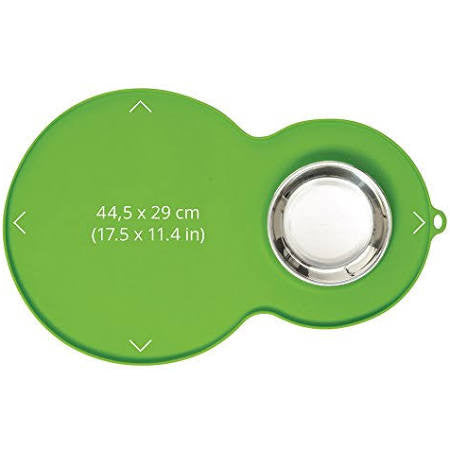Hagen Catit Placemat Stainless Peanut Shaped Green 44012{RR} 022517440124
