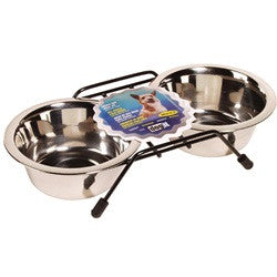 Hagen Dogit Stainless Steel Double Diner Dish Small 13.5 oz 73520{L + 7} - Dog