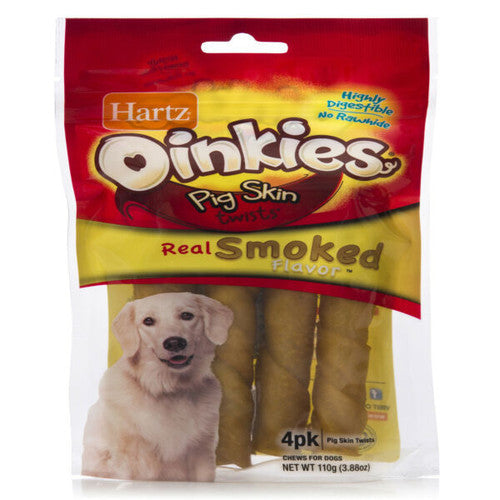 Hartz Oinkies Pig Skin Twists 4pk {L - 1}327471 - Dog