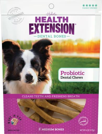Health Extension Medium Probiotic Dental Chews 8pk {L + 1}587234 - Dog
