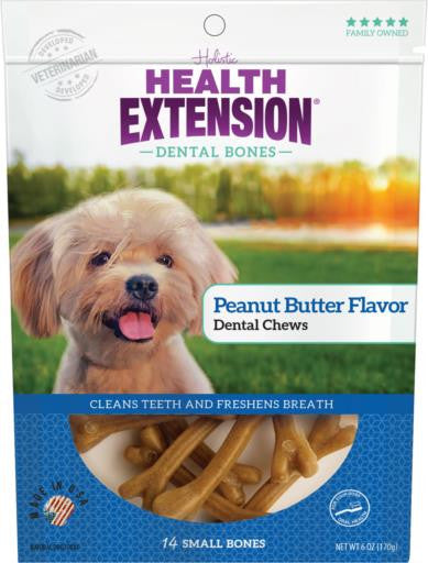 Health Extension Small Peanut Butter Dental Chews 14 pack 784672108263