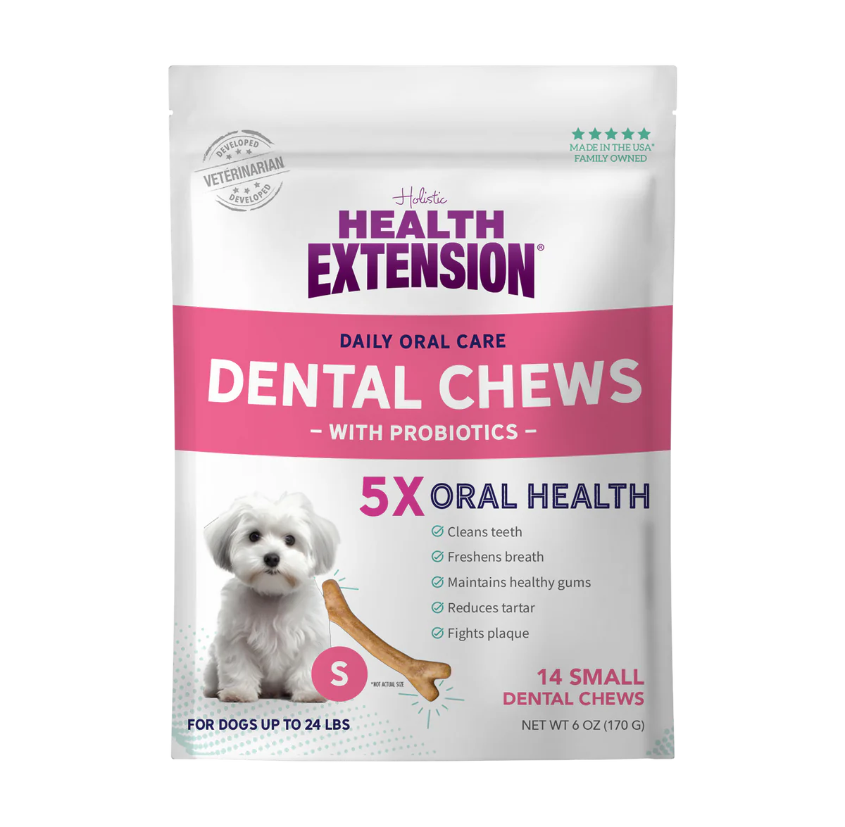 Health Extension Small Probiotic Dental Chews 14pk {L+1}587238