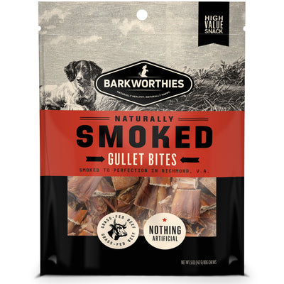 Barkworthies Smoked Gullet Bites Dog Treat 5 oz 840139131653
