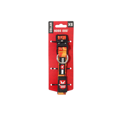 Boss Dog Tactical Adjustable Dog Collar Orange Camo X-Small, 11-14 in 850065051673