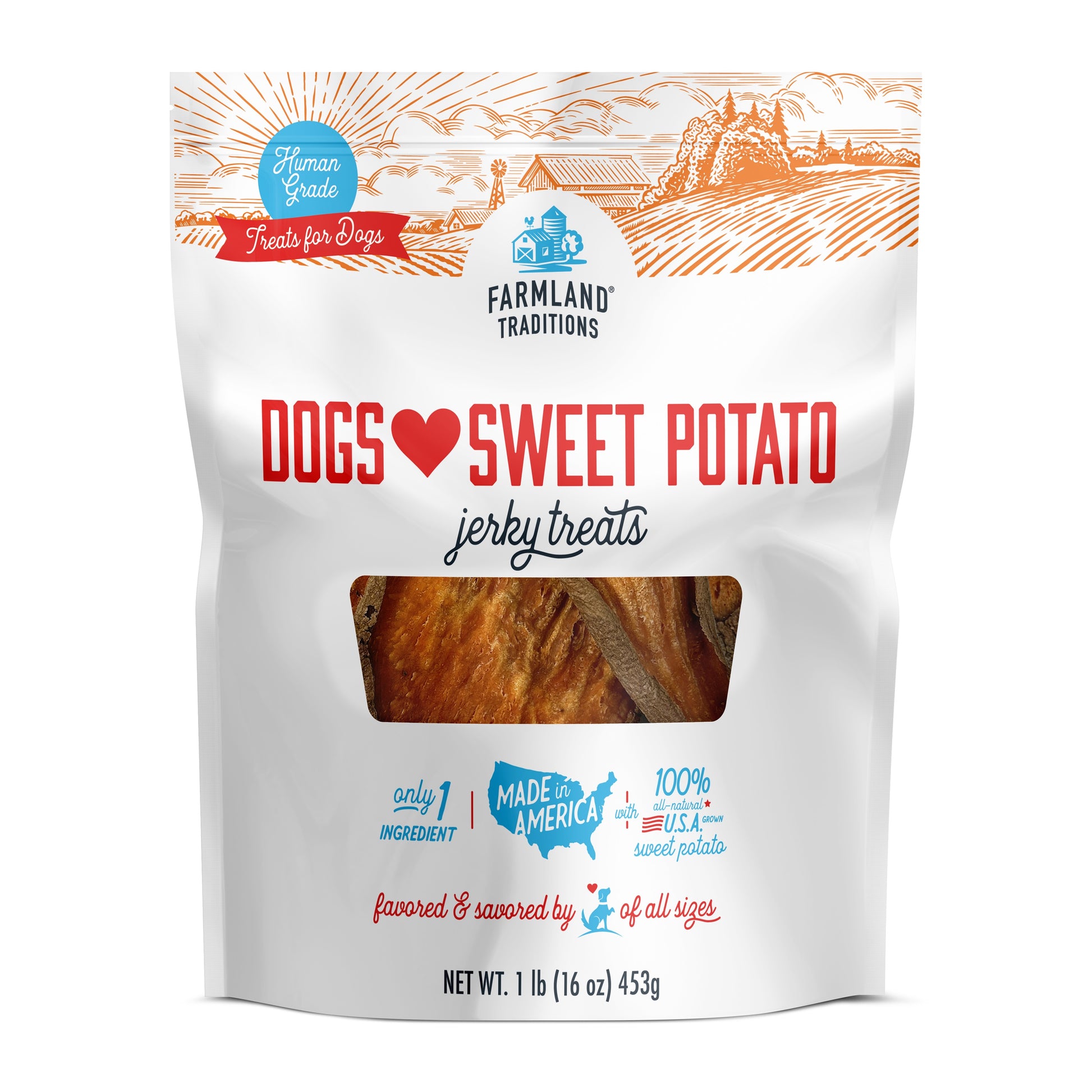 Farmland Traditions Dogs Love Sweet Potato Slices Dog Treats 16 oz 884713003387