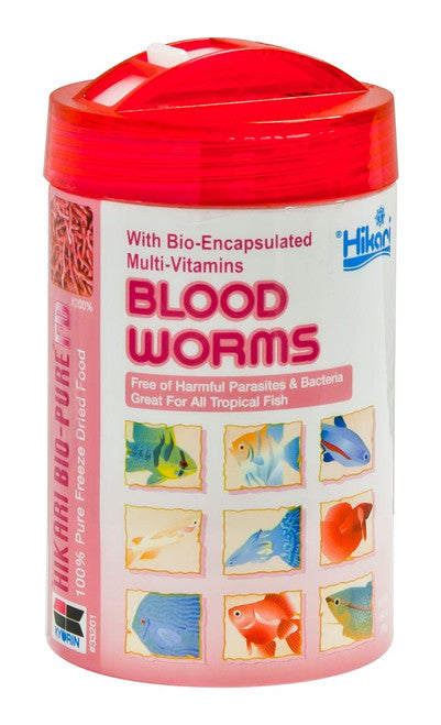 Hikari Bio - Pure Bloodworms Freeze Dried Fish Food 0.42 oz - Aquarium