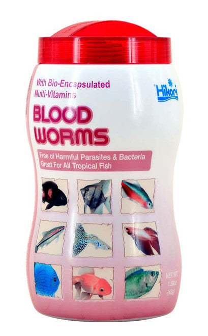 Hikari Bio - Pure Bloodworms Freeze Dried Fish Food 1.58 oz - Aquarium