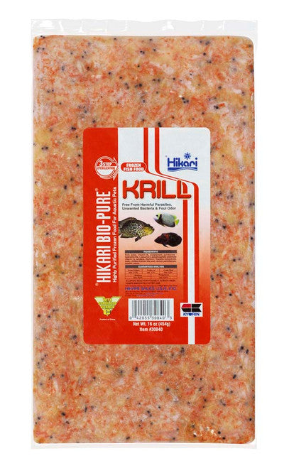 Hikari Bio - Pure Frozen Krill Fish Food 16 oz SD - 5 (D) - Aquarium