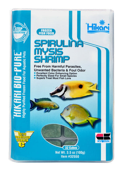 Hikari Bio Pure Frozen Spirulina Mysis Shrimp Cubes 3.5 oz SD - 5 - Aquarium