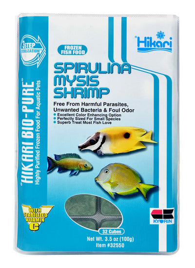 Hikari Bio Pure Frozen Spirulina Mysis Shrimp Cubes 3.5 oz SD-5