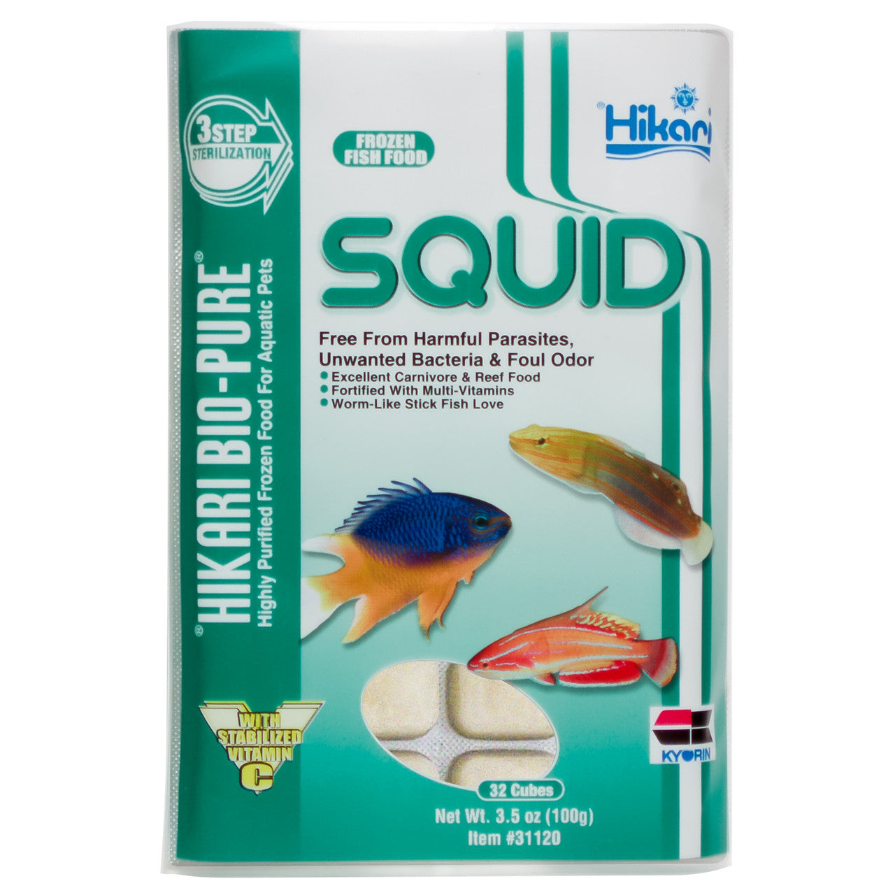 Hikari Bio-Pure Squid Frozen Fish Food 3.5 oz SD-5