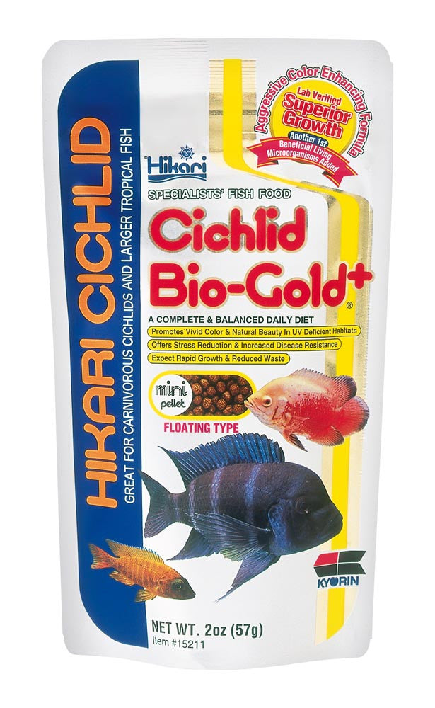 Hikari Cichlid BioGold+ Pellet Fish Food 2oz Mini