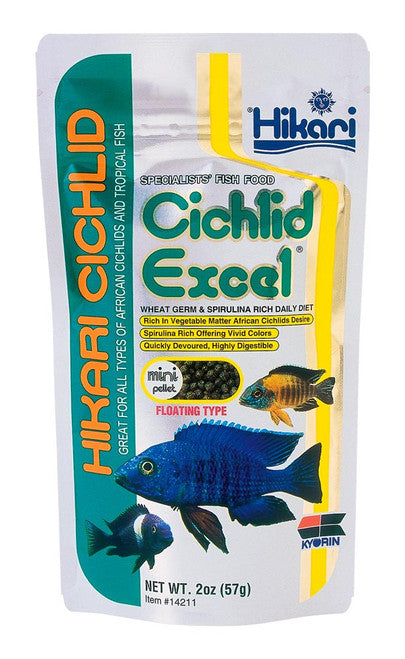 Hikari Cichlid Excel Pellets Fish Food 2oz Mini - Aquarium