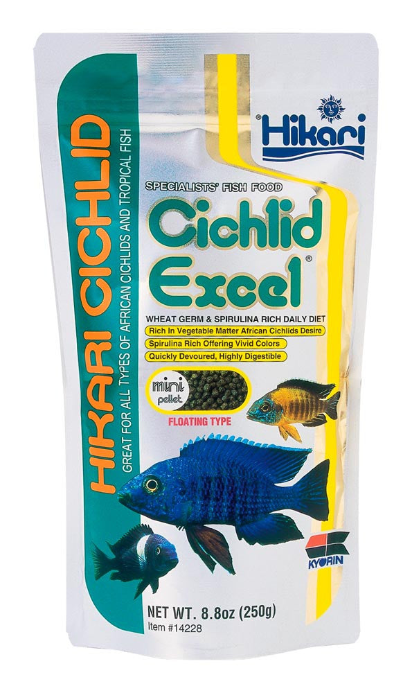 Hikari Cichlid Excel Pellets Fish Food 8.8oz Mini