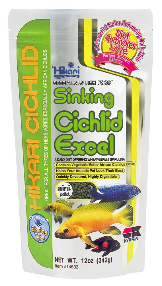 Hikari Cichlid Excel Sinking Pellets Fish Food 12 oz Mini