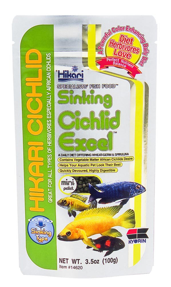 Hikari Cichlid Excel Sinking Pellets Fish Food 3.5 oz Mini