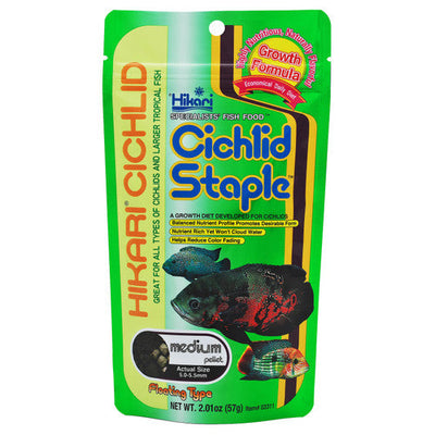 Hikari Cichlid Staple Pellets Fish Food 2oz MD - Aquarium