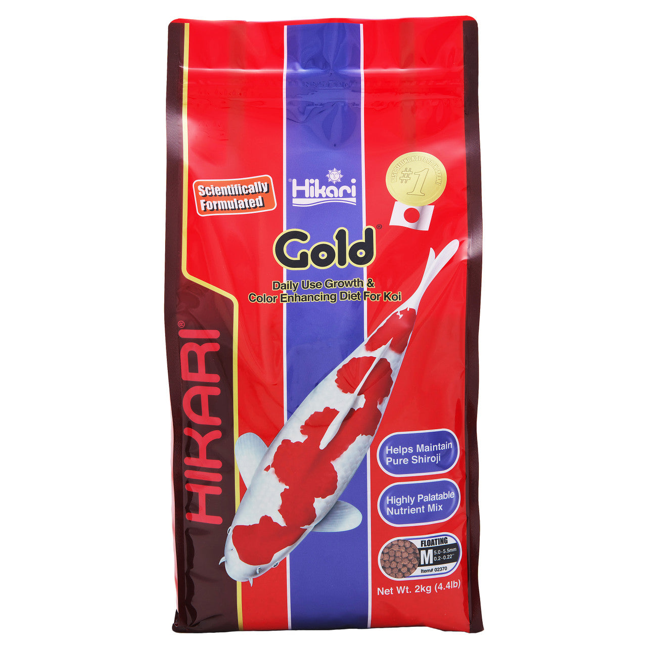 Hikari Gold Color Enhancing Pellet Fish Food for Koi and Pond Fishes 4.4lb MD