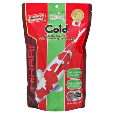 Hikari Gold Color Enhancing Pellet Fish Food for Koi and Pond Fishes 17.6oz LG - Aquarium