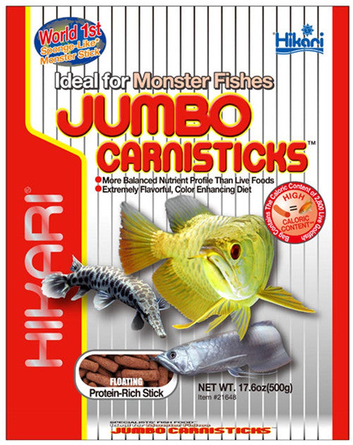 Hikari Jumbo CarniSticks? Floating Fish Food 17.6 oz - Aquarium