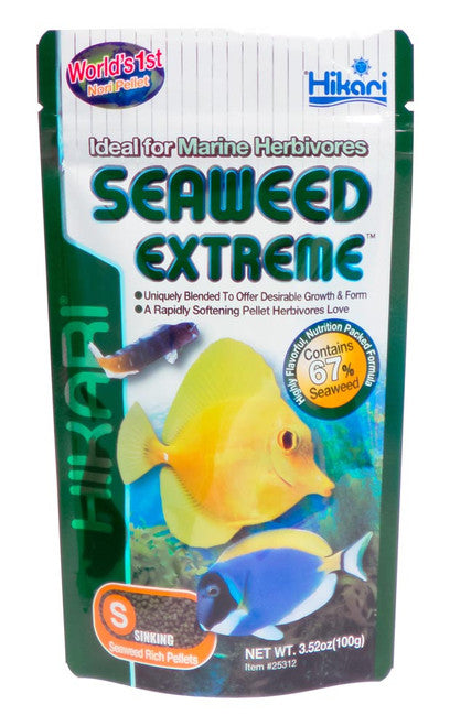 Hikari Seaweed Extreme Pellets Fish Food 3.52oz SM - Aquarium