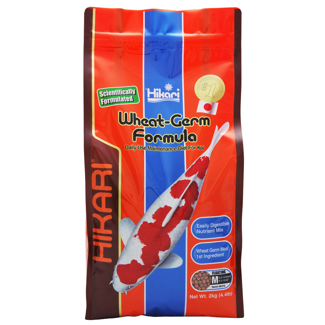 Hikari Wheat-Germ Floating Pellet Fish Food for Koi, Goldfish and Other Pond Fishes 4.4lb MD