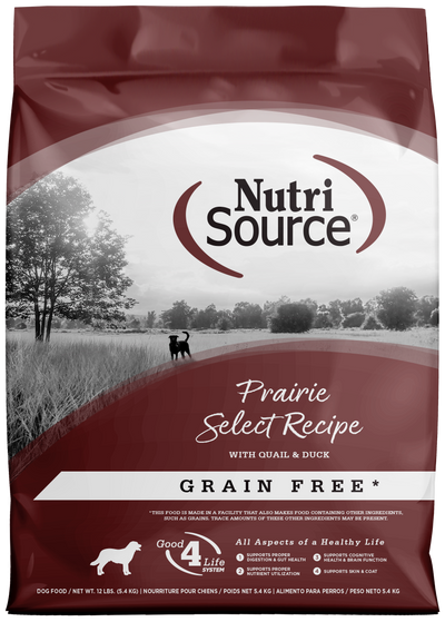 NutriSource Select Recipe Grain Free Dry Dog Food Prarie Select 12 lb 073893296072